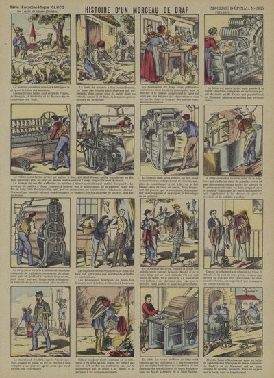 Příběh kusu vlněné látky (barva litho) od French School