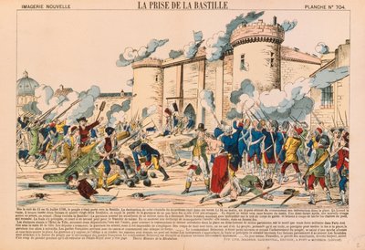 Dobytí Bastily během Francouzské revoluce 14. července 1789, vydal Haguenthal, Pont-a-Mousson, 1840. od French School