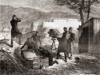 Použití fotografie francouzskou armádou během 19. století, z Les Merveilles de la Science, publikované kolem roku 1870 od French School
