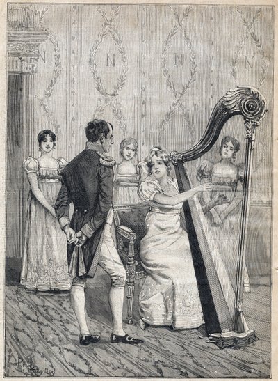 Theater de la Porte Saint Martin, kde se hraje drama s názvem „Napoleon“, v „Le Petit Parisien““ dne 17.12.1893 (rytina) od French School