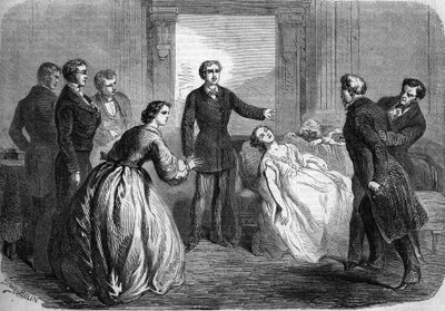 Divadelní ztvárnění „“La Maratre““ (5. jednání, poslední scéna) od Honore de Balzac (1799-1850). Paříž, Theater du Vaudeville od French School