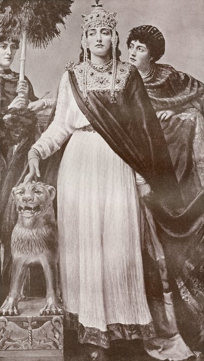 Theodora I, c. 500 - 548. Císařovna římské byzantské říše a manželka císaře Justiniána I. Z Harmsworth History of the World vydané 1908. od French School