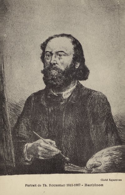 Theodore Rousseau, francouzský malíř (litografie) od French School