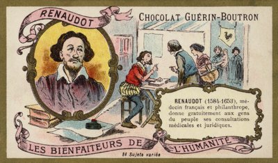 Theophraste Renaudot , francouzský lékař a filantrop (chromolitho) od French School