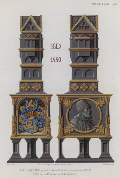 Kachlová kamna z roku 1550 od French School