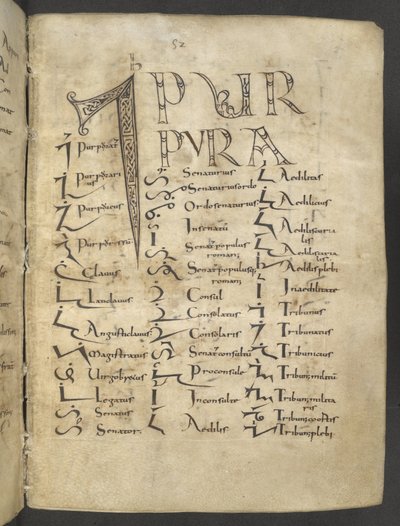 Tironský rukopis, MS 37518 f.27r, Paříž, Saint-Germain-des-Prés. od French School