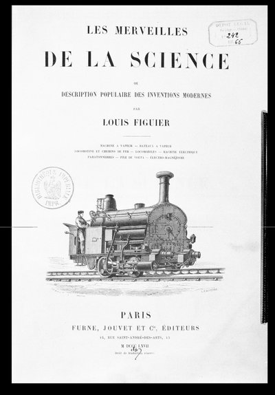 Titulní strana Les Merveilles de la Science od Louise Figuiera (1819-94), publikoval Furne a Jouvet, 1867 od French School
