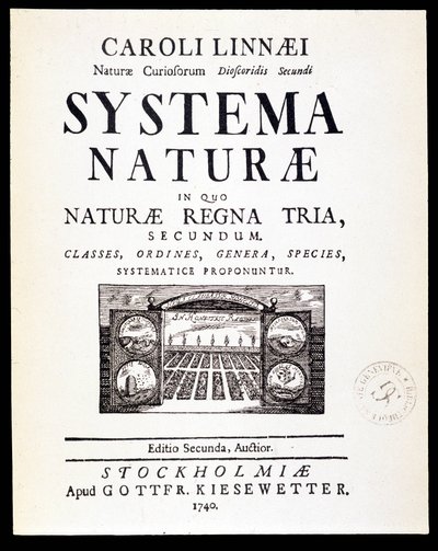 Titulní strana “” Přírodní systémy”” od Linnaea od French School