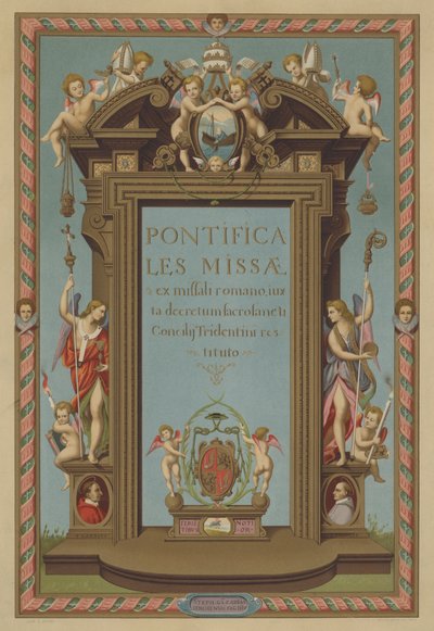 Titulní strana Pontifikálního misálu (chromolit) od French School