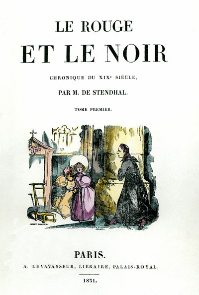 Titulní strana Stendhalovy knihy (1783 - 1842) "Červený a černý" od French School