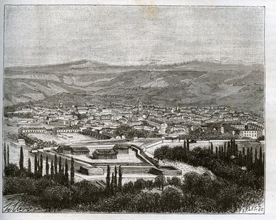Tlemcen en agery v 19. století - rytina v „La France illustrée: geografie, historie, statistická správa“ od V.A. Malt-Brown. 1884 od French School