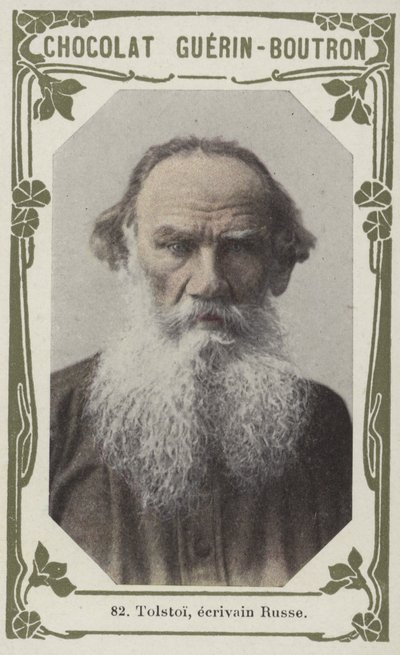 Tolstoj, ruský spisovatel (barevná fotografie) od French School
