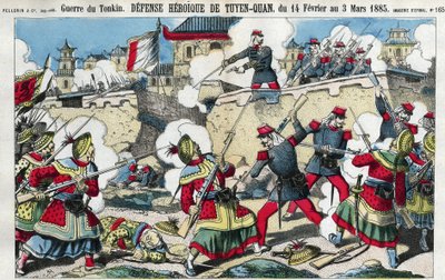 Tonkinská válka: obrana Tuyen Quan (Tuyen-Quan), Vietnam od 14. února do 3. března od French School