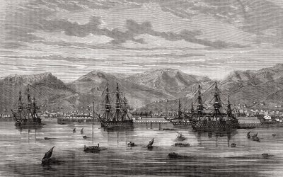Toulon v 18. století, z „Histoire de la Revolution Francaise“ od Louise Blanca (1811-82) od French School