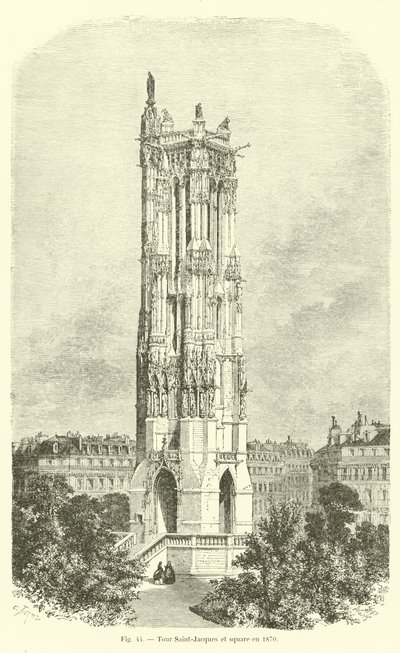 Prohlídka Saint-Jacques a náměstí v roce 1870 od French School