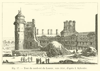 Severovýchodní věž Louvru, kolem roku 1650, po I Sylvestre od French School