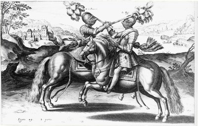 Scéna turnaje mezi Jindřichem IV. (1553-1610) a Antoinem de Pluvinel (1555-1620) od French School