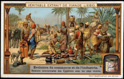 Rozvoj obchodu a průmyslu: Obchodní vztahy Egypta se sousedními zeměmi - Liebigova chromolitografie od French School