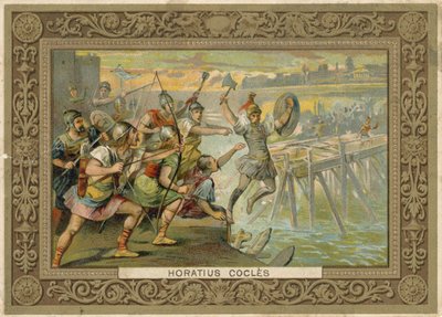 Obchodní karta zobrazující Horatius Cocles od French School