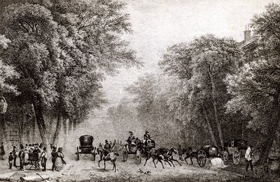 Provoz v Paříži, Francie, v 19. století, kolem roku 1830 od French School