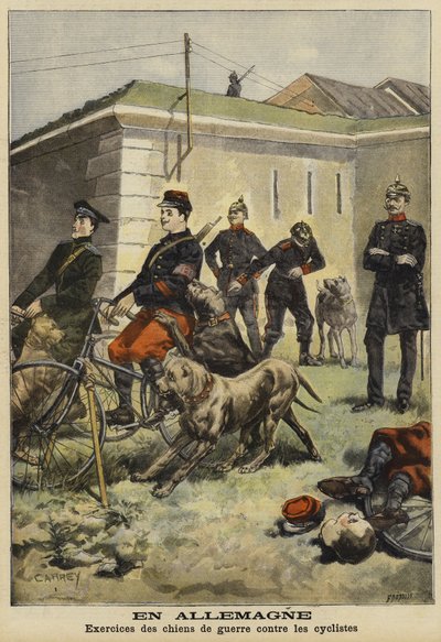 Výcvik armádních psů k útoku na cyklisty, Německo od French School