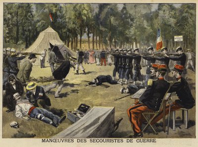 Cvičení pro armádní polní zdravotníky, Francie, 1897 od French School