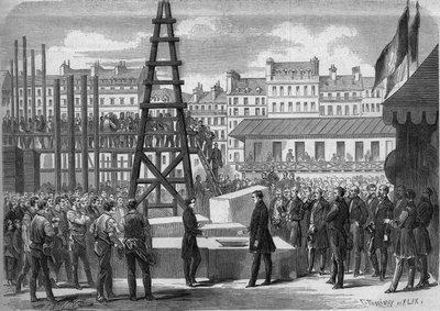 Proměny Paříže za Druhého císařství, Haussmann Paris: instalace premiéry opery Garnier státním ministrem Josephem Alexandrem Colonnou (1810-1868), hrabětem Walewskim, za přítomnosti architekta Charlese Garniera (1825-1898) od French School