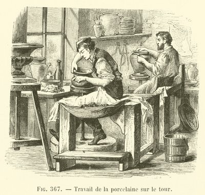 Porcelánové práce na soustruhu (rytí) od French School