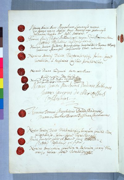 Vestfálská smlouva, podepsaná v Munsteru 24. října 1648 (viz 212750) od French School