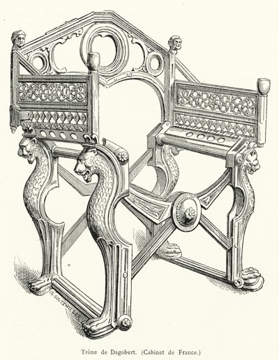 Throne of Dagobert (rytina) od French School