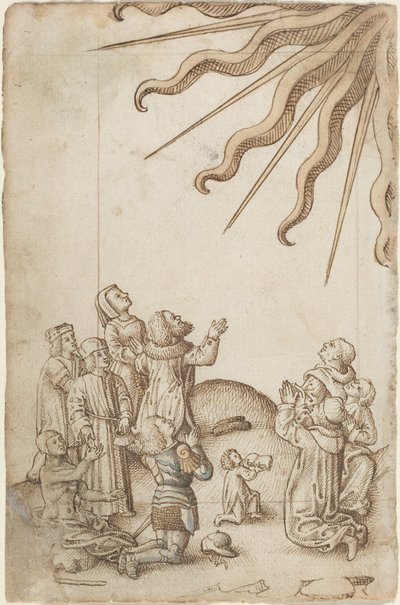 Obrať své tělo při uctívání [fol. 37 verso], asi 1512-1515 (kresba perem a tuší) od French School