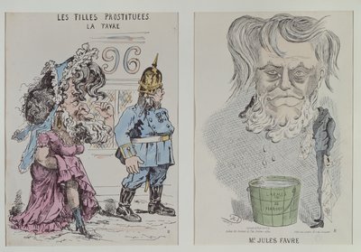 Dvě karikatury Julese Favrea (1809-80) 1870-71 od French School