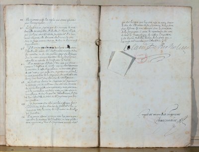 Dva listy ze stanov Francouzské akademie, 1635 (tuš na papíře) (viz také 179947) od French School