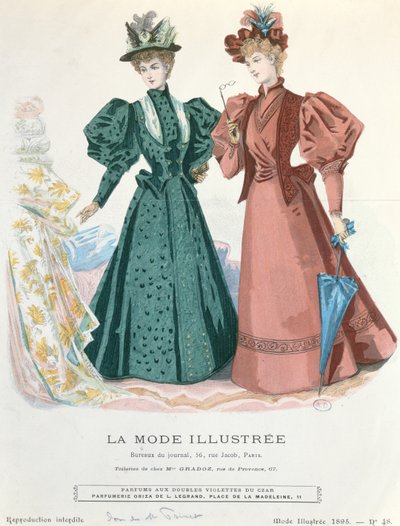 Dvě ženy, z La Mode Illustrée, 1895 od French School