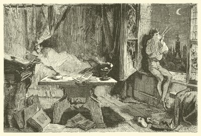 Tycho Brahe měřící vzdálenost, která odděluje hvězdy (rytina) od French School