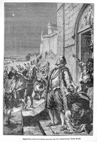 Tycho Brahe vidí novou hvězdu (rytina) od French School