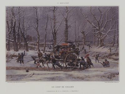 Un Coup de Collier (A Push) (barevné lito) od French School