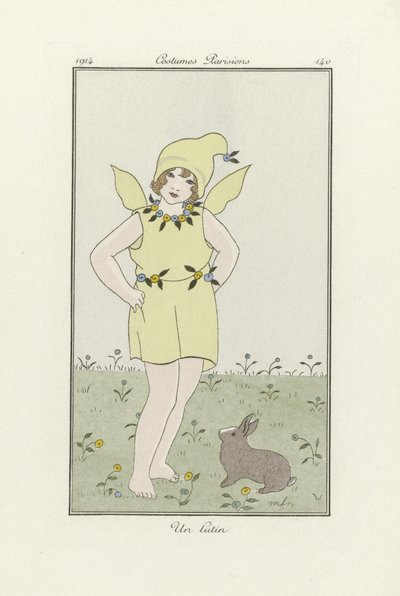 Un Lutin, z Costumes Parisien, vyd. 1914 (barevná litografie) od French School
