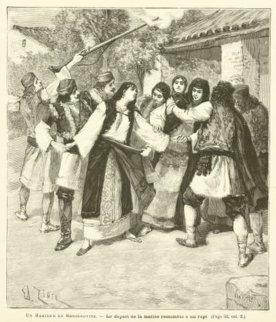 Svatba v Hercegovině (rytina) od French School
