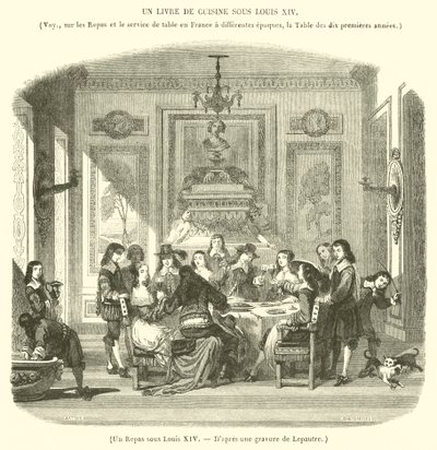 Jídlo za Ludvíka XIV. (rytina) od French School