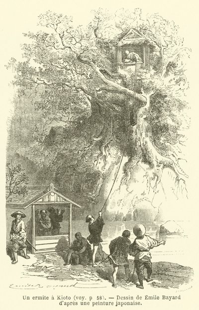 Poustevník v Kjótu (rytina) od French School