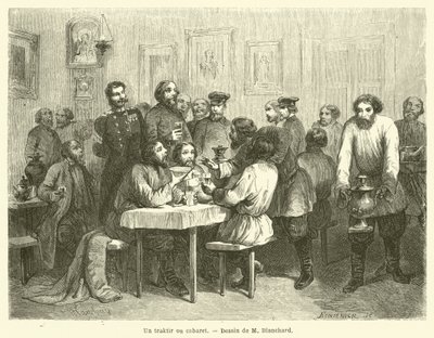 traktir nebo kabaret (rytina) od French School
