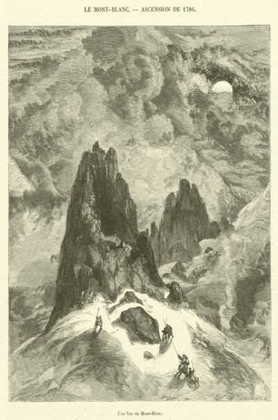 Pohled na Mont-Blanc (rytina) od French School