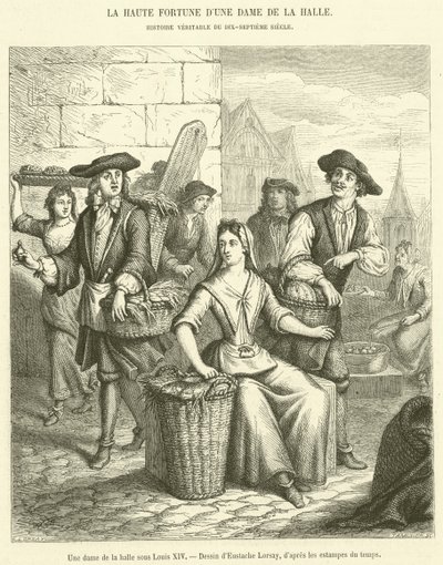 Dáma na trhu za Ludvíka XIV. (rytina) od French School