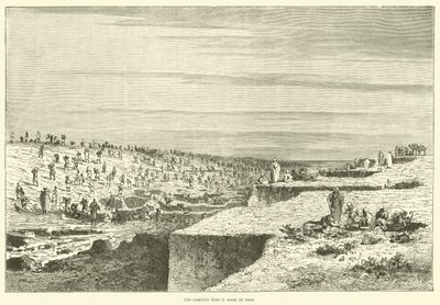 Příkop v Suezském průplavu (rytina) od French School