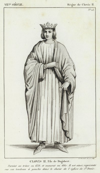 VII století, vláda Clovise II, Clovis II, syn Dagoberta (rytina) od French School
