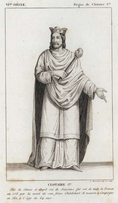 VI Century, Reign of Clotaire I, Clotaire I (rytina) od French School