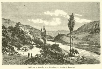 Moselle Valley, poblíž Liverdun (rytina) od French School