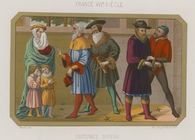Různé módy Francie 16. století od French School