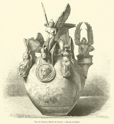 Váza Canosa, muzeum Louvre (rytina) od French School